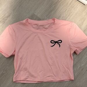 Pink Bow Accent Women's Top - Medium